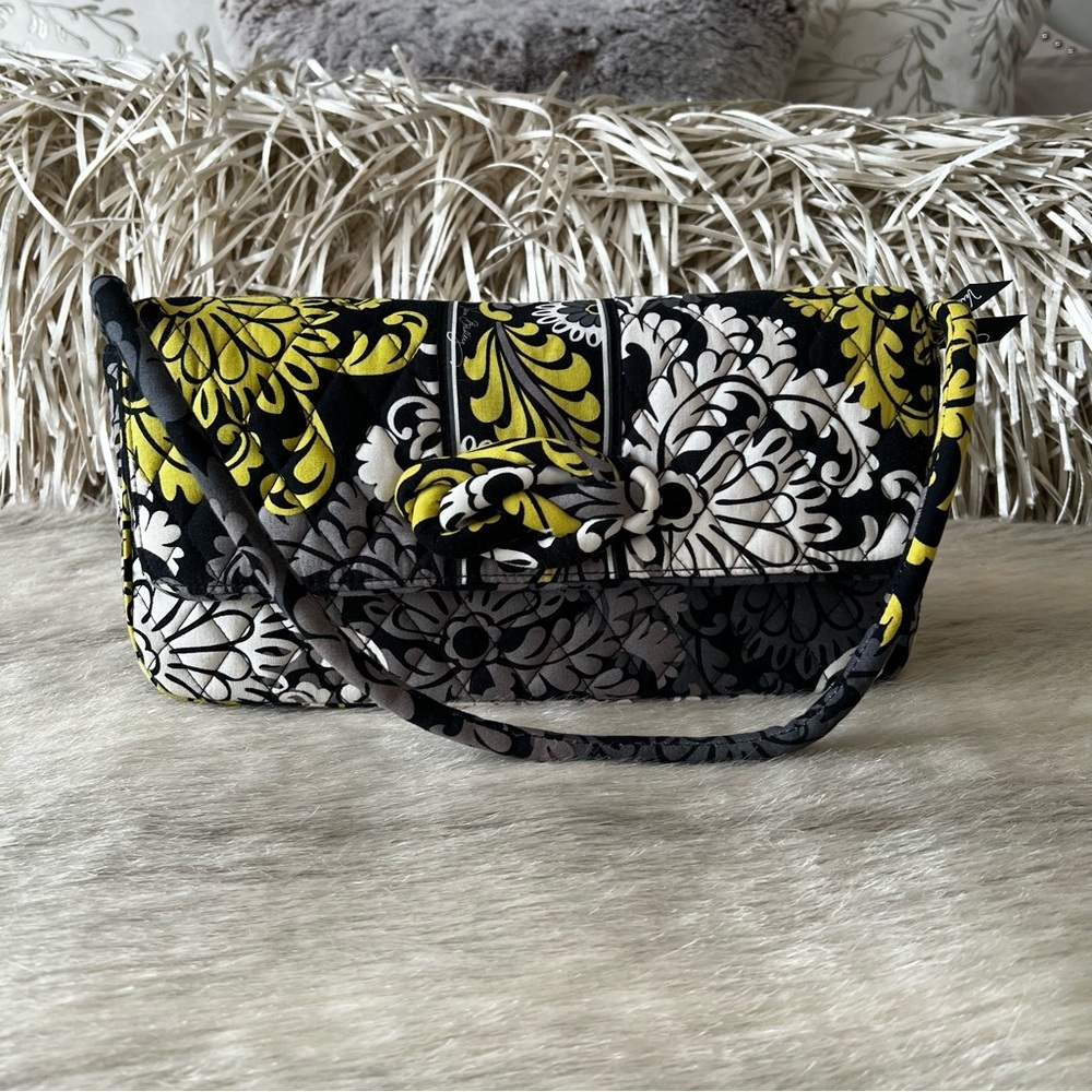 VERA BRADLEY Baroque 2010 Know Just A Clutch Y2K Black White Yellow